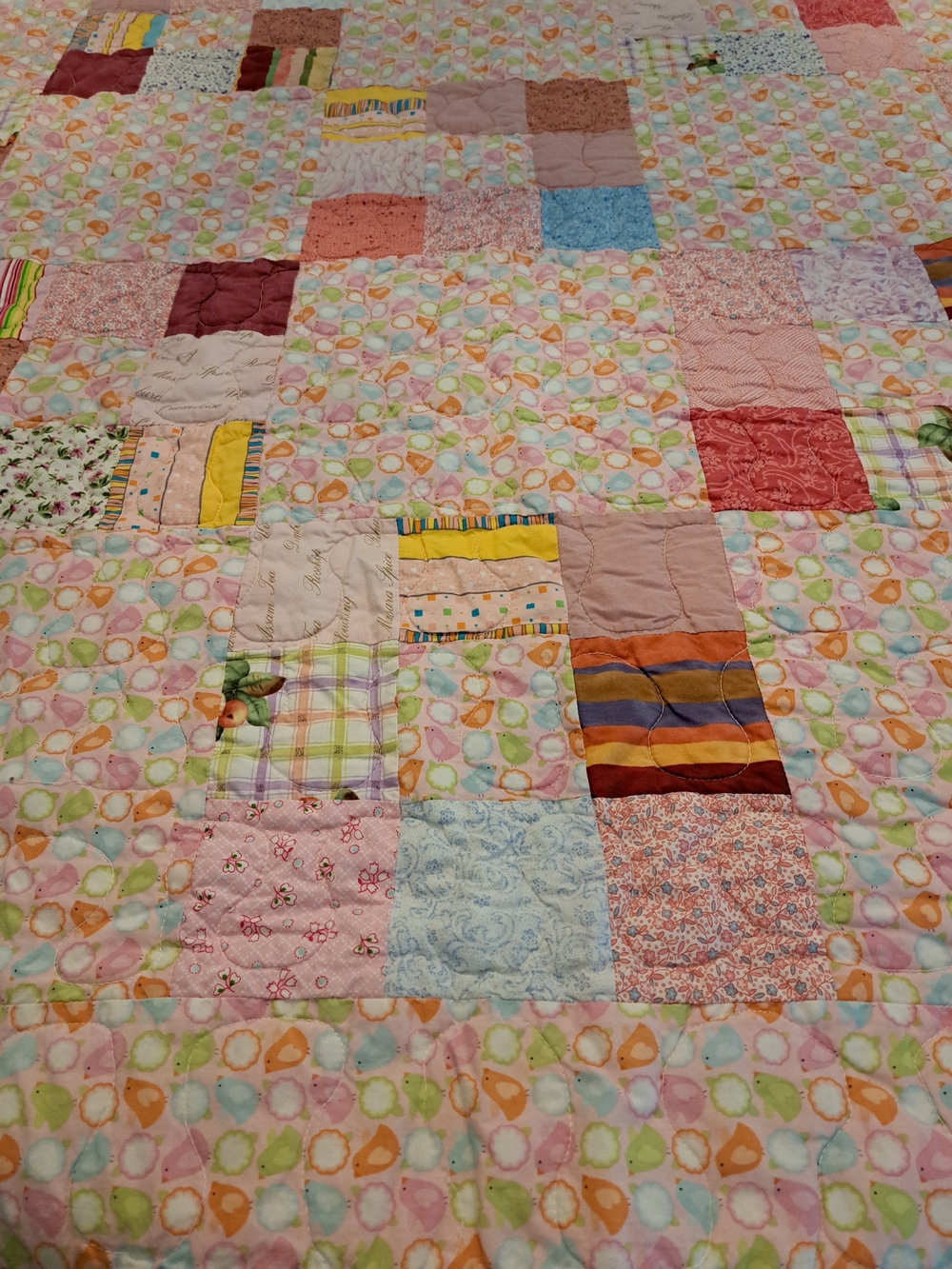 Late 90's,Early 2000's Quilt in Pastel Multi-Color( Read Below)